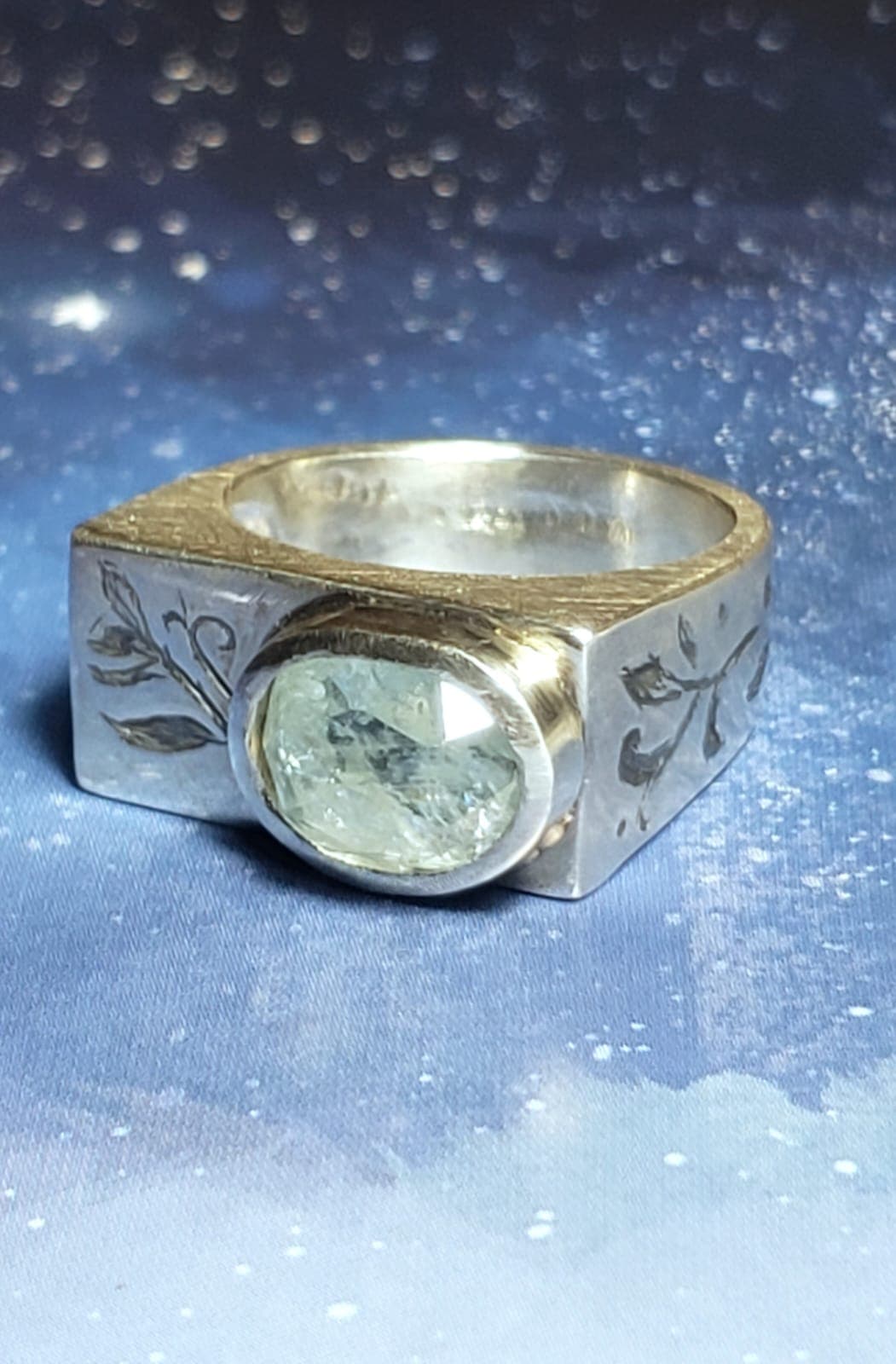 Anillo Agua Marina Ovalada