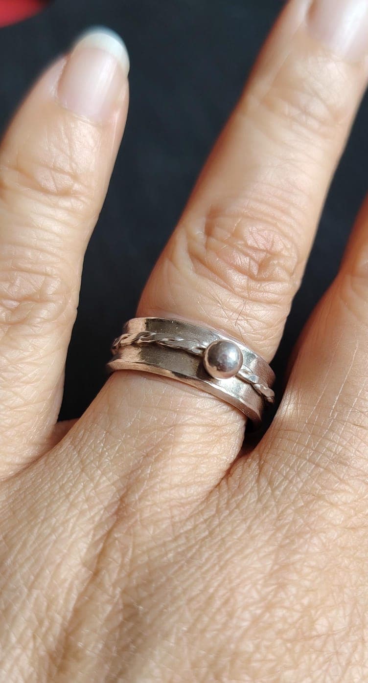 Anillo Trenza y Bola vista 2