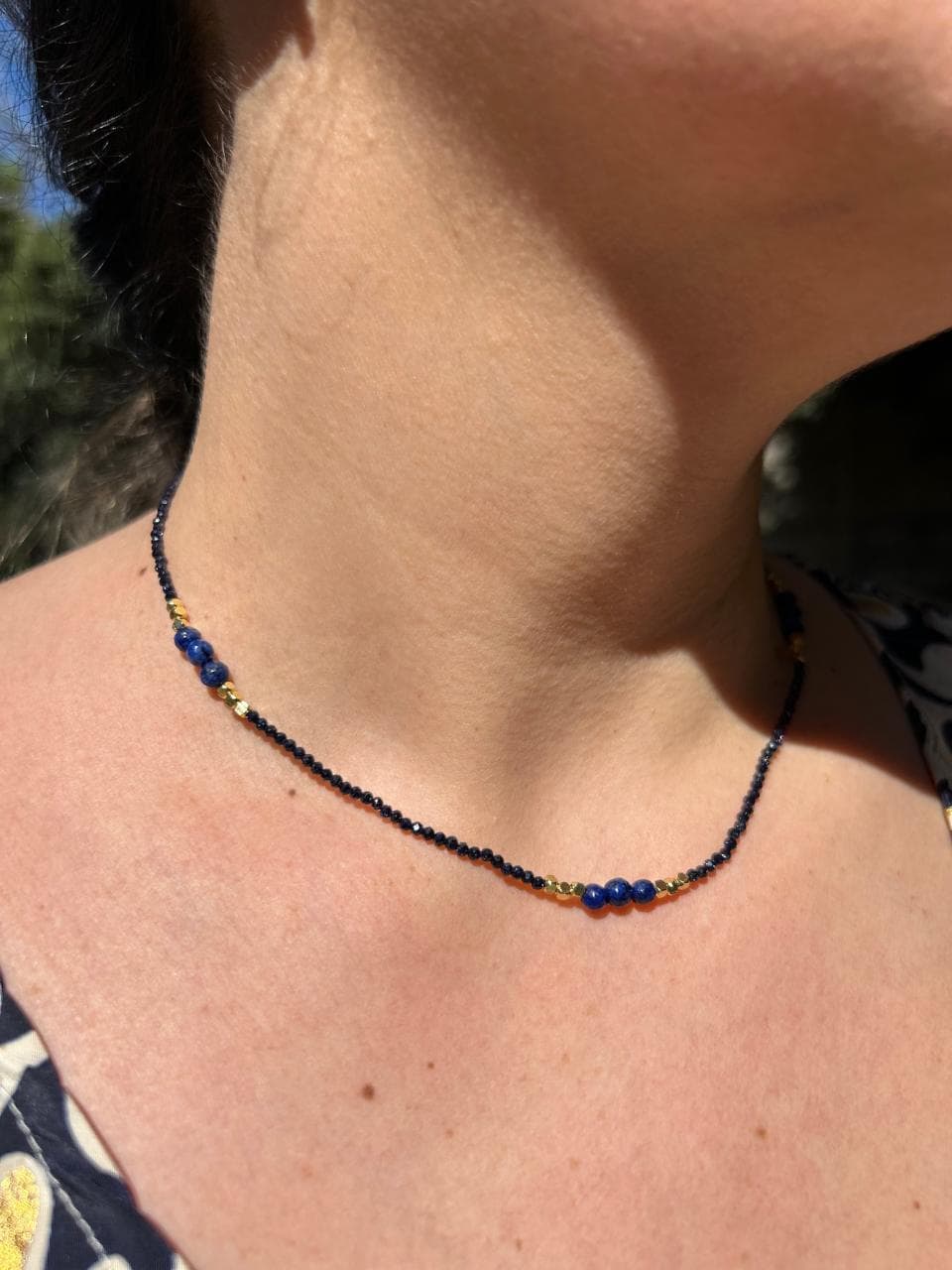 Collar Mini Cuarzo Azul