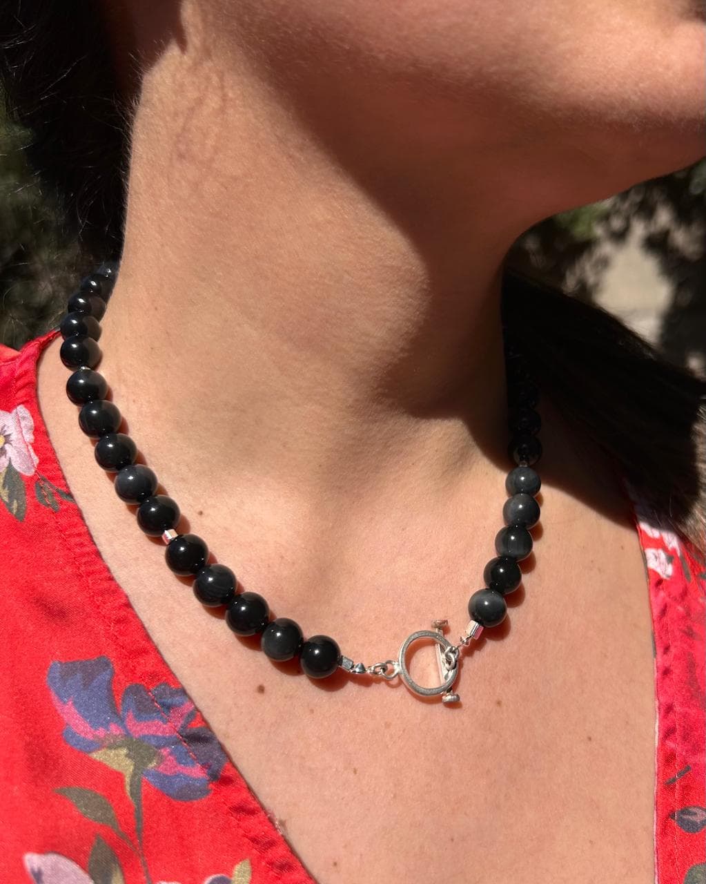 Collar Obsidiana Negra vista 2