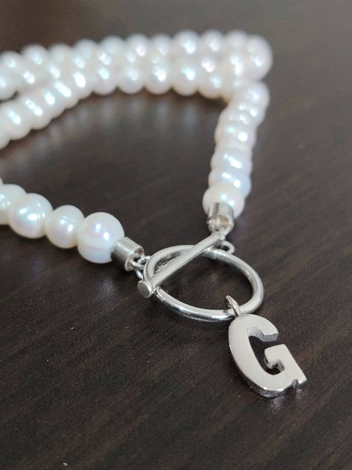 Collar Perlas Inicial G