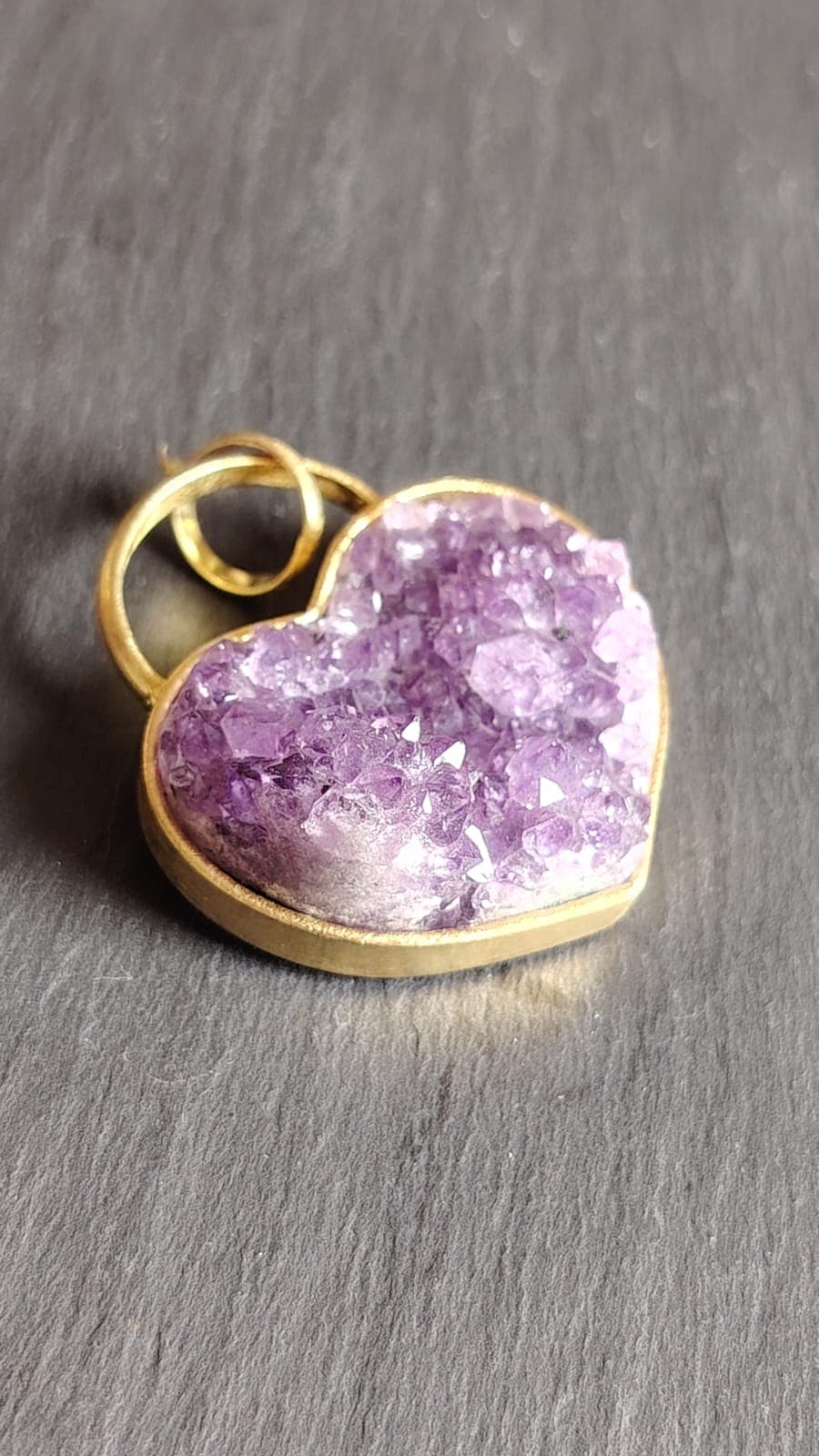 Collar Corazón Drusa de Amatista