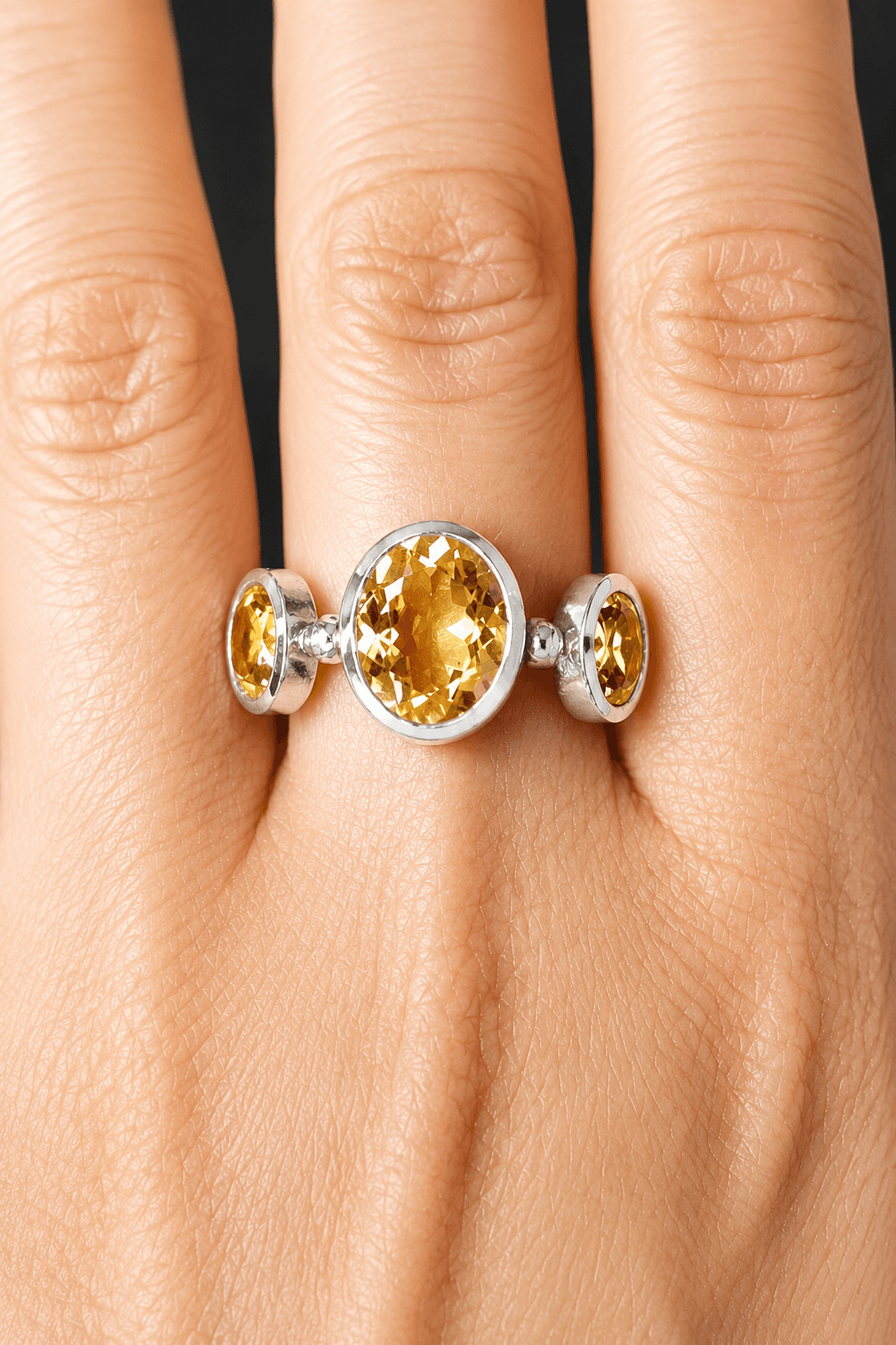 Anillo Tres Citrinos vista 3